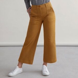 Everlane Golden Tan Wide Leg Crop Utility Pant Sz 0